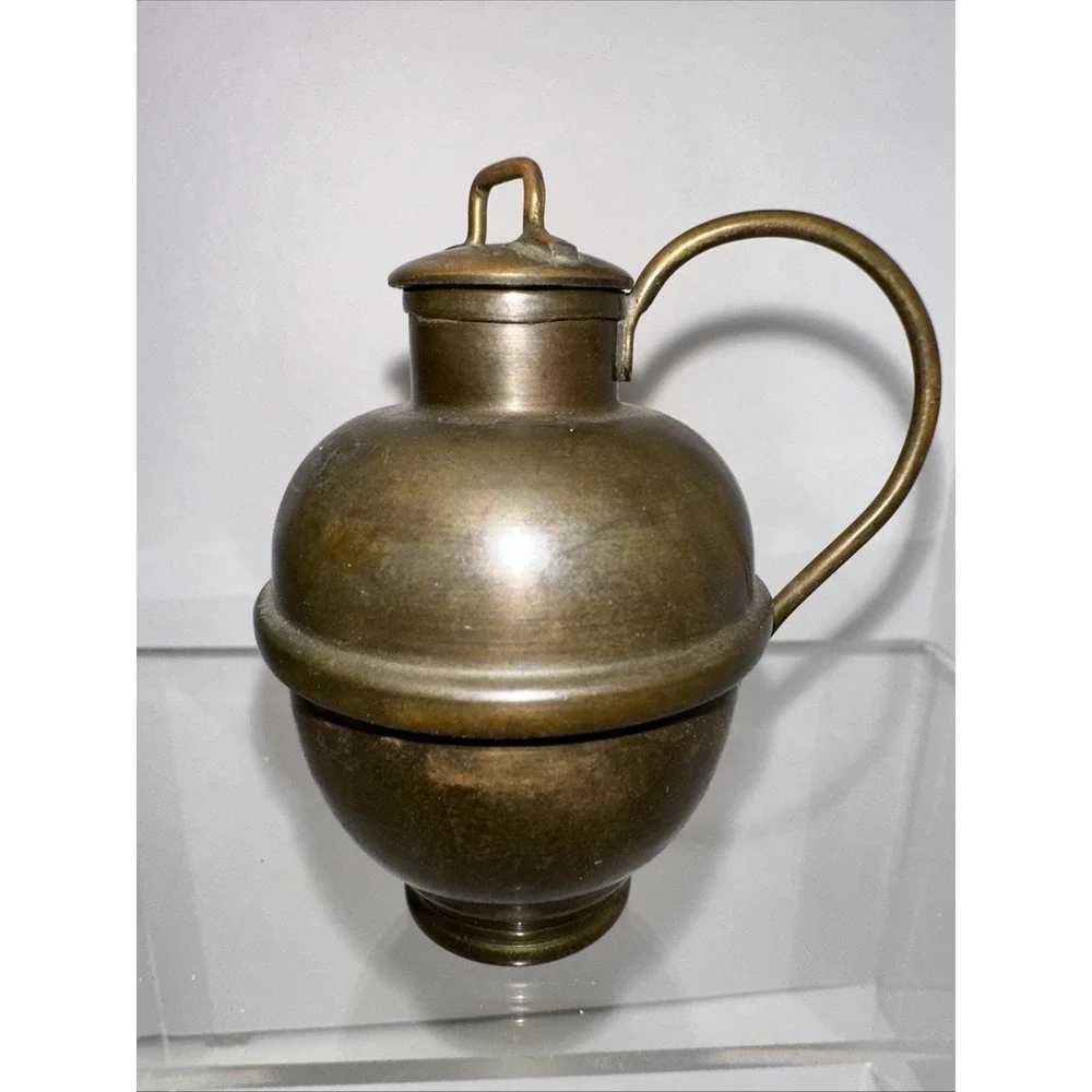 Miniature Brass Urn With Lid And Handle 2.75